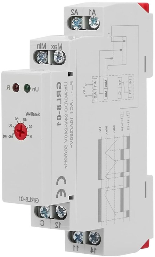 Relay voor vloeistofniveaucontrole AC/DC 24V-240V voor waterniveau-regeling en pompbewaking