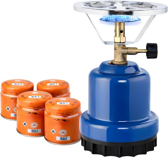 REN® Camping Gasstel - Gasstel - Kooktoestel Camping - Blauw - 17cm x 12cm x 12cm van Merkloos