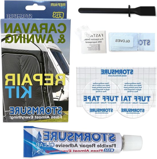 Reparatie Kit - Luifel Herstel - Caravan Onderhoud - Waterdichte Afdichting - Groot - Wit van Merkloos
