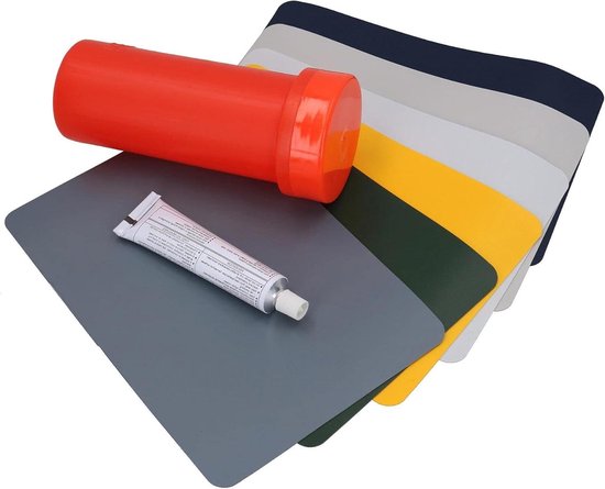 Reparatie Kit PVC - Opblaasbare Boot Kajak - Lekkages Dichten - Inclusief 6 Kleuren - 22cm x 15cm - Multi