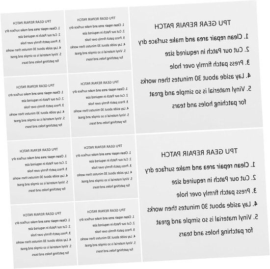 Reparatie Patches - Herstelstickers - Opblaasbaar Repareren - Hoge Viscositeit - 10 Stuks - Wit