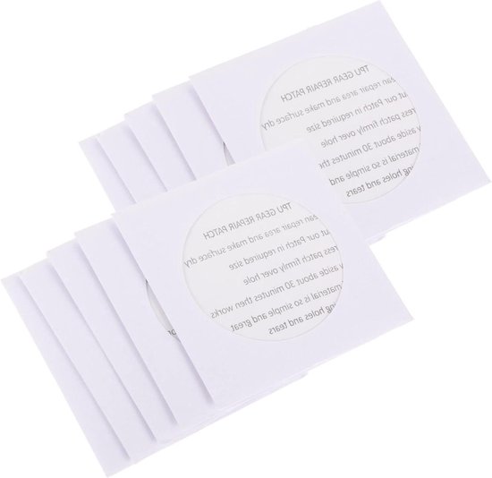 Reparatie Patches - Herstelstickers Tent - Tent Repareren - Zelfklevend Waterdicht - 7x7CM - Wit van Merkloos