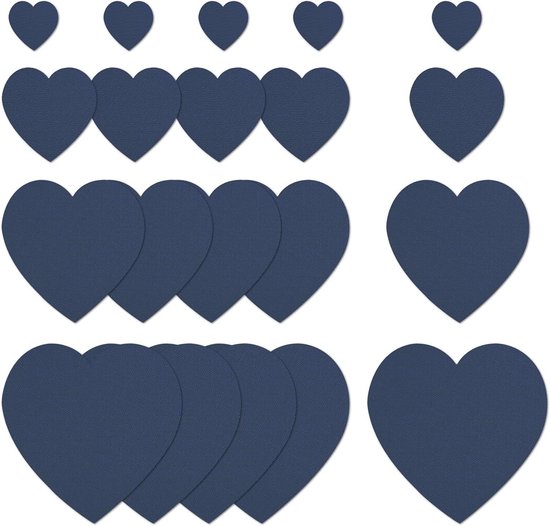 Reparatie Patches - Kleding Stickers - Gaten Dichten - Waterdicht Zelfklevend - 20 Stuks - Donkerblauw van Merkloos