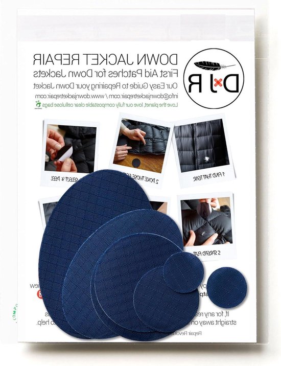 Reparatie Patches - Kledingstickers - Buitenuitrusting Herstellen - Zelfklevend Ripstop Nylon - 7 Stuks - Donkerblauw van Merkloos