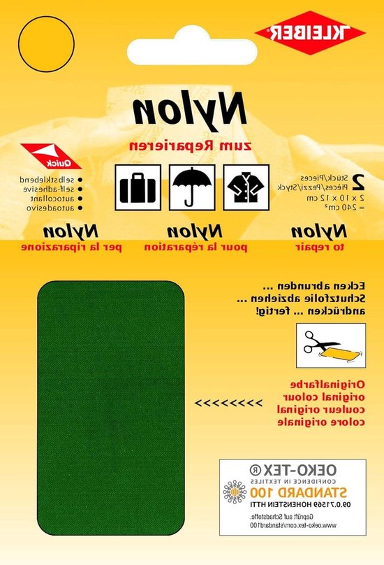 Reparatie patches - Nylon stickers - Outdooruitrusting repareren - Zelfklevend waterdicht - 2 stuks 10x12cm - Groen