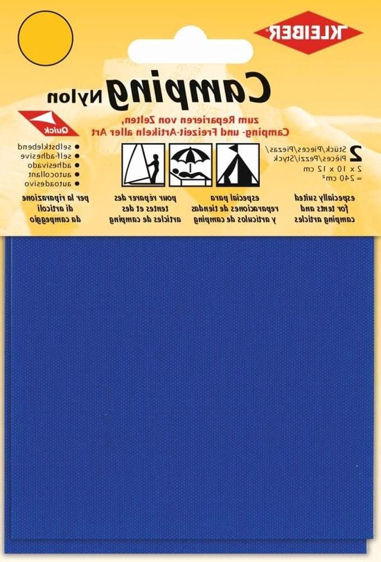 Reparatie patches - Zelfklevend nylon - Outdoor reparaties - Waterdicht en duurzaam - 2 stuks 10x12 cm - Blauw
