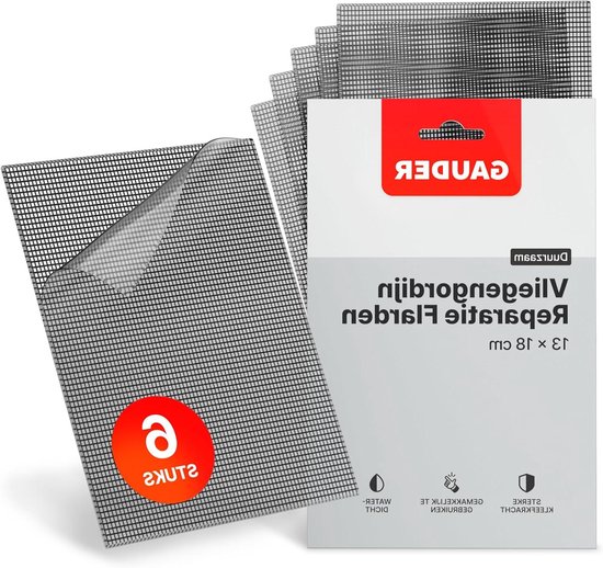 Reparatiedoek Horren - Hor Reparatie Pleisters - Insecten Buiten Houden - Zelfklevend Glasvezel - 130 x 180mm - Zwart