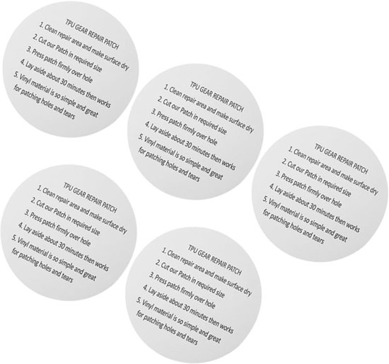 Reparatiedoekjes - Waterdichte stickers - Outdoor reparatie - Transparant TPU materiaal - 5 stuks - Transparant