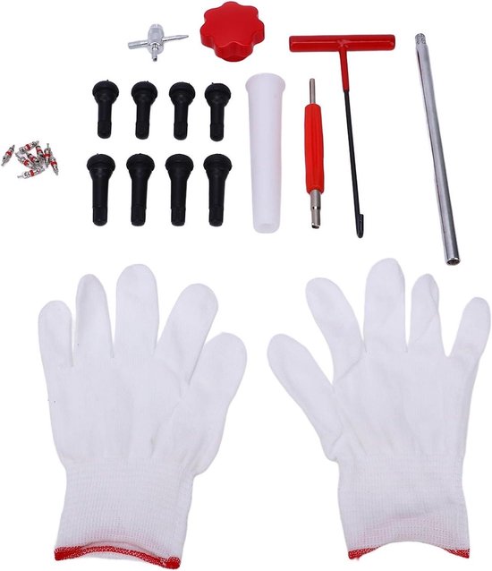 Reparatiegereedschap Bandventielen - Ventielvervanger Set - Band Onderhoud - Efficiënte Lekvrije Afdichting - 22 x 9 x 5 cm - Rood