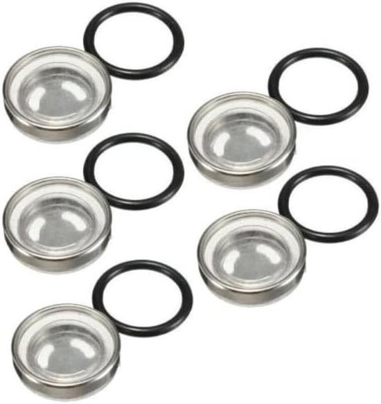 Reparatiekit Rempomp - Kijkglas Reservoir - Scooter Onderhoud - 5 Stuks Set - Ø 18 mm - Transparant van Merkloos