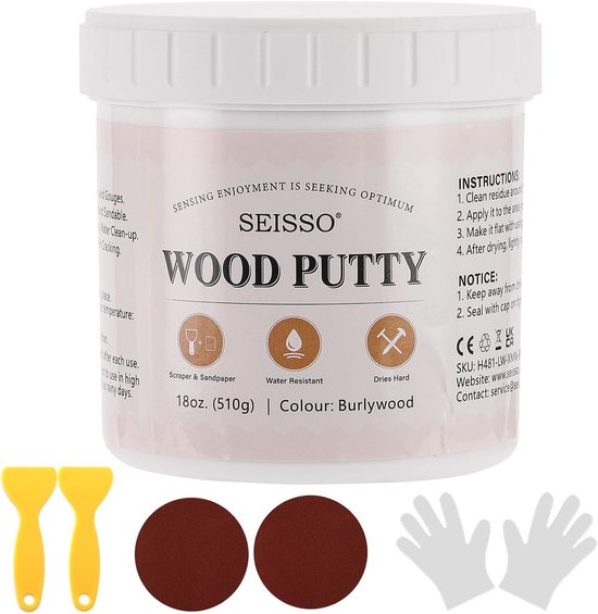 Reparatiekit voor Hout: Plamuur voor Scheuren en Gaten in Alle Houtsoorten van Merkloos