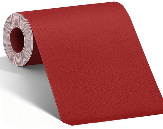 Reparatielijm voor leer - Kunstleer patch - Meubels repareren - Zelfklevend en geurloos - 80 x 180 cm - Rood