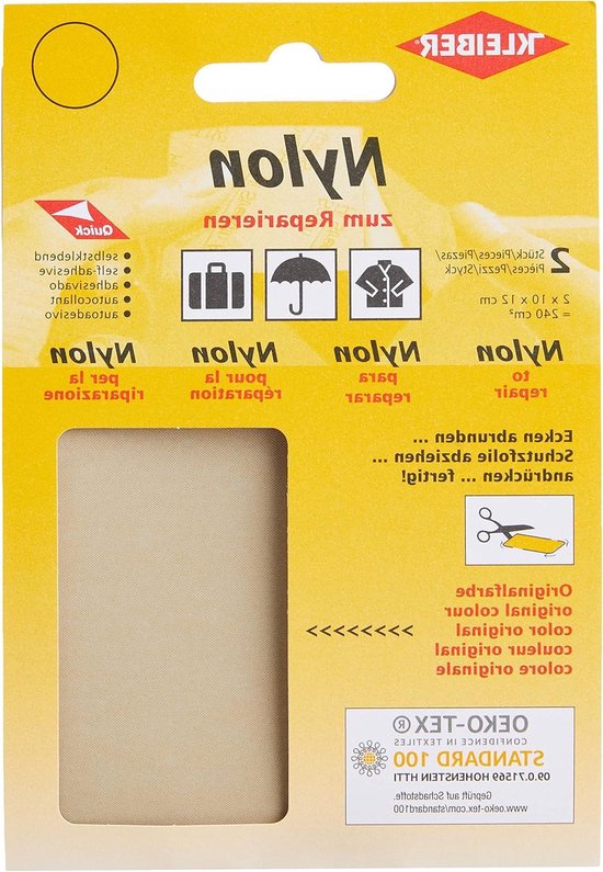 Reparatiemateriaal Nylon - Zelfklevend Patch - Sportkleding Herstellen - Op Maat Te Snijden - 240 cm2 - Lichtgrijs