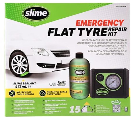 Reparatiemiddel voor Lekke Banden - Slimme Noodset met Afdichtmiddel en Bandenpomp voor Auto's van Veliyag