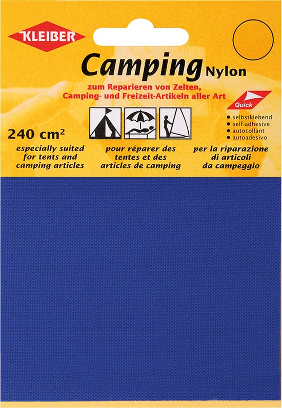 Reparatiepads Camping nylon zelfklevend Voor tenten, kampeer- en vrijetijdsartikelen. 2 stuks 2 x 10x 12 cm Blauw van McNett