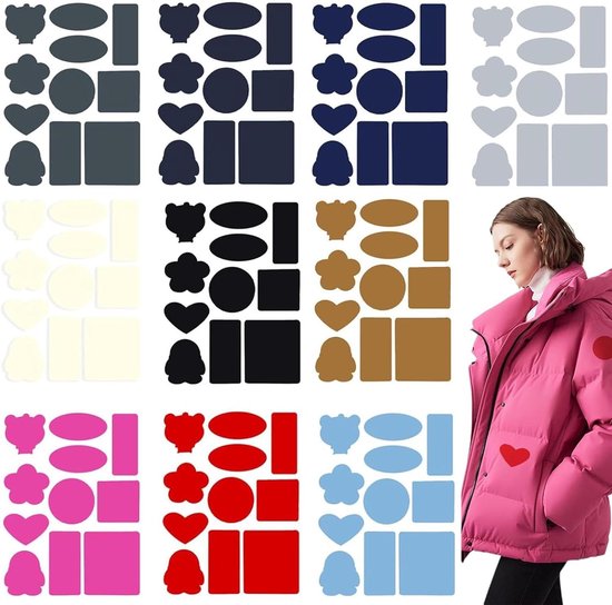 Reparatiepatch Set - Nylon Stickers - Kleding Herstellen - Zelfklevend Waterdicht - 10 Stuks - Meerdere Kleuren