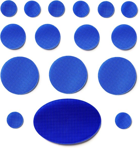 Reparatiepatches Donsjack - Plakstrips Kleding - Kleding Repareren - Zelfklevend Waterdicht - 16 Stuks - Koningsblauw van Merkloos