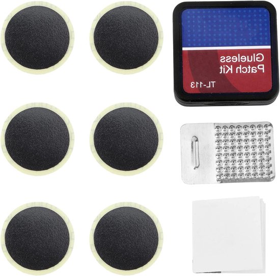 Reparatiepatches Fietsband - Lekke Band Kit - Onderweg Repareren - Lijmloze Hechting - 6 Stuks - Zwart