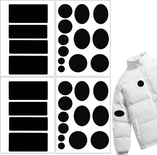 Reparatiepatches Kleding - Zelfklevend Nylon - Snelle Kledingreparatie - Waterdicht Scheurbestendig - 4 Stuks 2 Maten - Zwart van Merkloos
