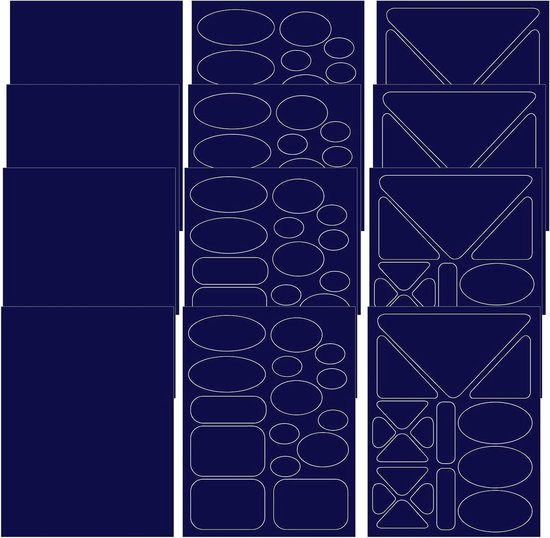 Reparatiepatches - Kledingstickers - Gaten Dichten - Zelfklevend Waterdicht - 12 Stuks - Marineblauw van Merkloos
