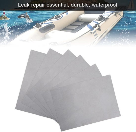 Reparatiepatches PVC - Opblaasbare boot - Watersport reparatie - Duurzaam en sterk - 6 stuks - Grijs