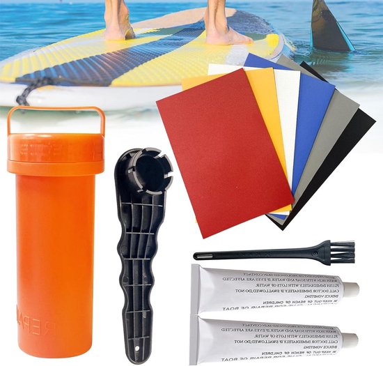 Reparatiepatches Set - Watersport Reparatiekit - Rubberboot Herstellen - Uitgebreide Professionele Kit - 6 Stuks PVC - Multicolor van Merkloos