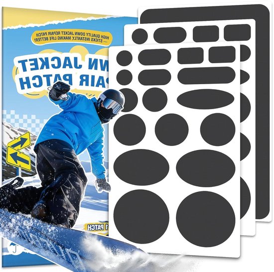 Reparatiepleister Donsjassen - Kleding Reparatie Tape - Outdoor Uitrusting Repareren - Sterke Hechting Waterdicht - 35 stuks - Donkergrijs