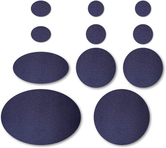 Reparatiepleisters Jas - Zelfklevend Nylon - Buiten Kleding - Waterdicht Scheurvast - 11 Stuks - Marineblauw van Merkloos