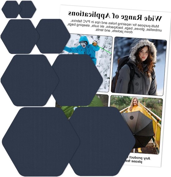 Reparatiepleisters - Nylon patches - Kleding repareren - Zelfklevend en waterdicht - 8 stuks - Donkerblauw van Merkloos