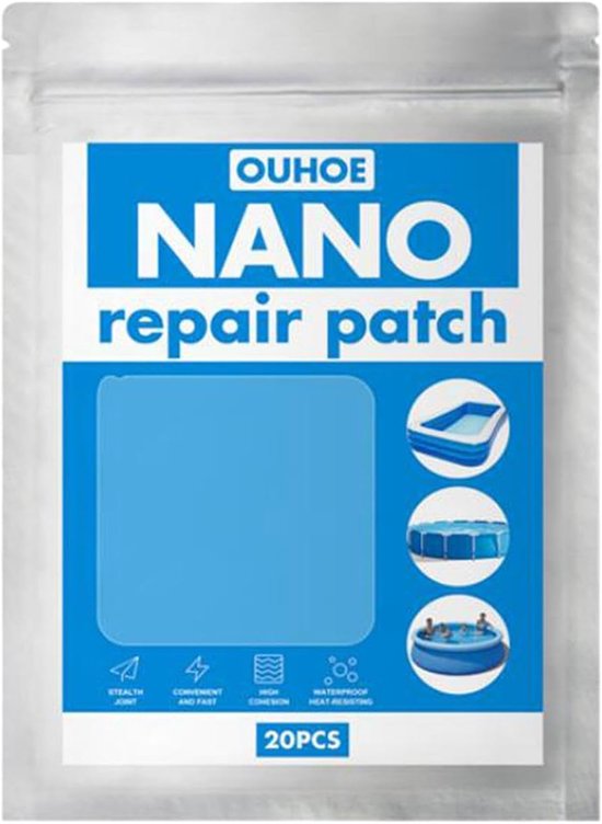 Reparatiepleisters - Opblaasbare reparatie - Zwembad herstellen - Waterdicht en transparant - 6x6 cm - 20 stuks