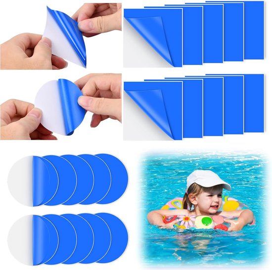 Reparatiepleisters PVC - Zelfklevend - Zwembad Herstellen - Veelzijdig Vormen - 8x5cm Per Stuk - Blauw van Merkloos