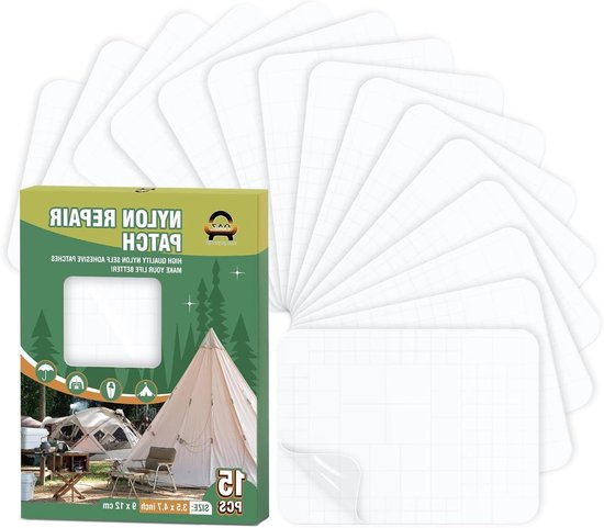 Reparatiepleisters - Tent tape - Buitenuitrusting Herstellen - Sterke Hechting - 15 Stuks - Transparant