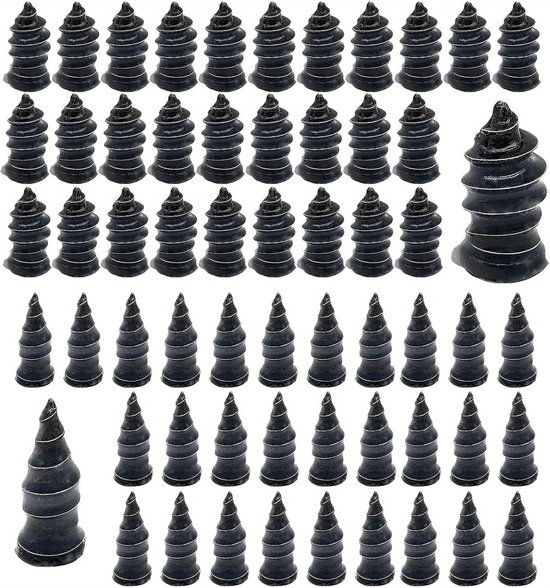 Reparatiepluggen - Bandenschroeven - Noodreparatie Banden - Zonder Wiel Demontage - 100 Stuks - Zwart