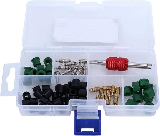 Reparatieset Airco - Ventielkern Gereedschap - Auto Onderhoud - Universele Toepassing - 71 Delig - Grijs van Merkloos