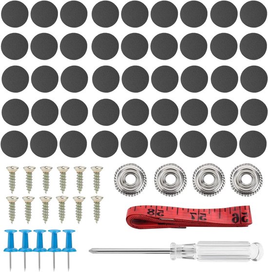 Reparatieset Autodak - Hemelbekleding Knoppen - Interieur Repareren - Compleet met Gereedschap - 202 Stuks - Zwart