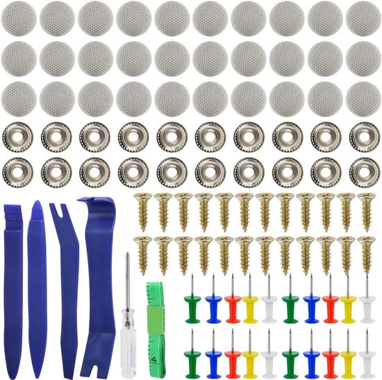 Reparatieset Autodakhemel - Hemel Reparatie Kit - Auto Interieur Herstellen - Universele Klinknagels - 135 Stuks - Grijs