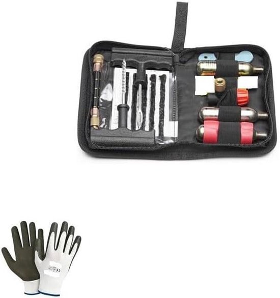 Reparatieset Banden - Band Reparatie - Onderweg Repareren - Inclusief CO2 Patroon - 19 cm - Zwart