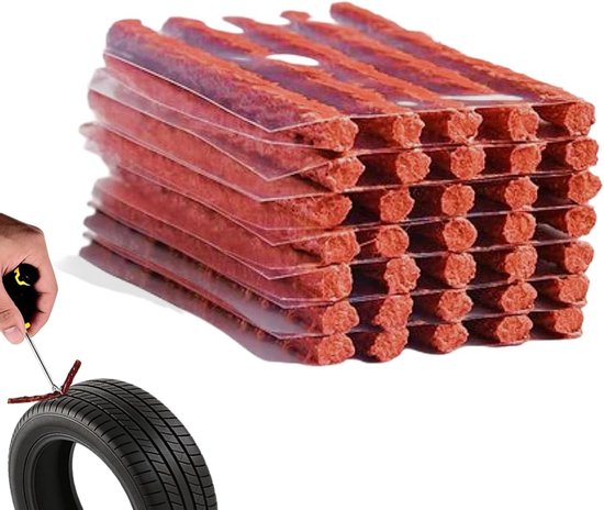 Reparatieset Banden - Lappen & Plakkers - Noodreparatie Onderweg - 35 Stuks - Universeel - Zwart van Merkloos