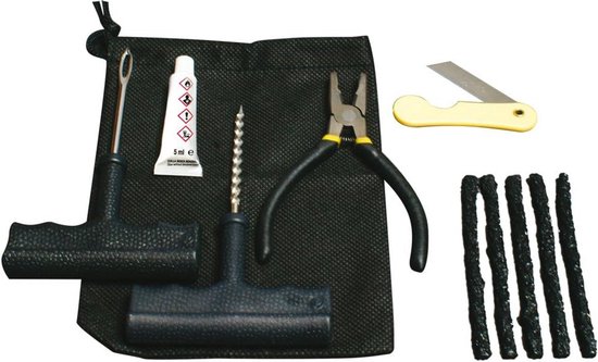 Reparatieset Banden - Tubeless Kit - Zelf Banden Plakken - Compleet 7-delig - Compacte Koffer van Merkloos