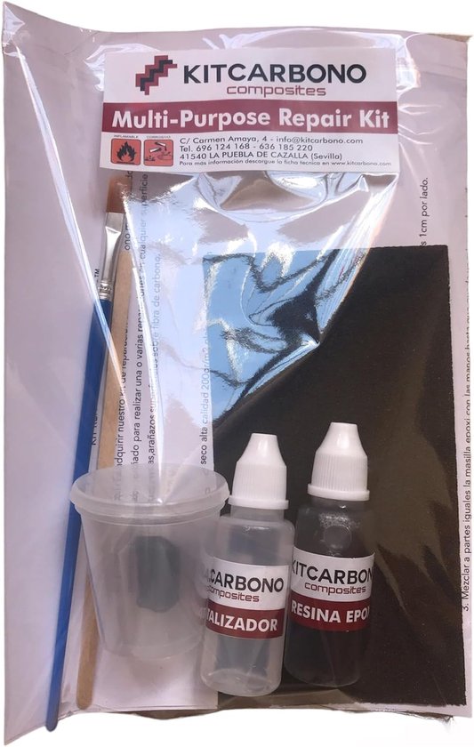 Reparatieset Carbon Fiber - Plakband Set - Sportartikelen Repareren - Rafelvrije Randen - 50 cm x 5 cm van Merkloos