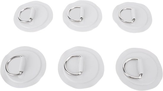 Reparatieset D-ringen - Bevestigingsset Watersport - Opblaasbare Vaartuigen - Roestvrij Staal PVC - 6 Delig Set - Grijs van Merkloos