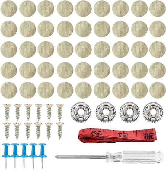 Reparatieset Dakhemel - Auto Hemel - Doorhangende Hemel Herstellen - Inclusief Gereedschap - 202 stuks - Beige