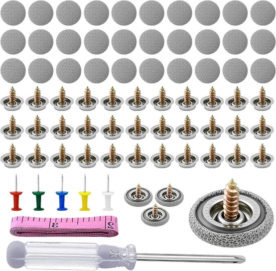 Reparatieset Dakhemel - Klinknagels Autohemel - Autohemel Repareren - Compleet met Gereedschap - 100 Stuks - Grijs van Merkloos
