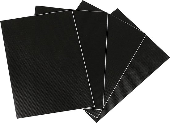 Reparatieset Dekzeil - Plakkers Set - Snel Herstellen - Zelfklevend - 4 Stuks - Zwart