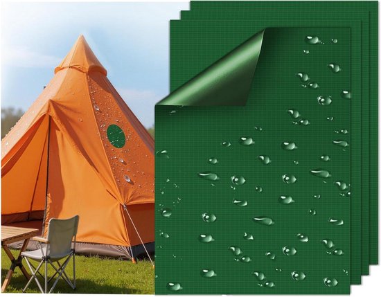 Reparatieset Donsjack - Stof patches - Kleding herstellen - Waterdicht en scheurvast - 3 stuks vierkant - Groen