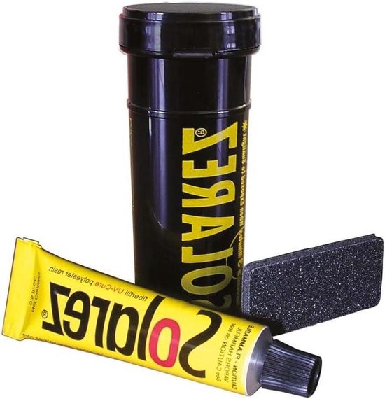 Reparatieset - Glasvezel Kit - Watersport Onderhoud - UV-uitharding - Compact formaat - Zwart van Merkloos