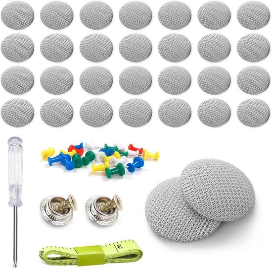 Reparatieset Hemelauto - Dak Reparatie Knoppen - Auto Interieur Herstellen - Universeel Toepasbaar - 2 cm - Grijs