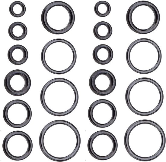 Reparatieset Hengel - Gids Ringen - Vissen Onderhoud - Keramische Inzetstukken - 10 Maten 20 Stuks - Zwart