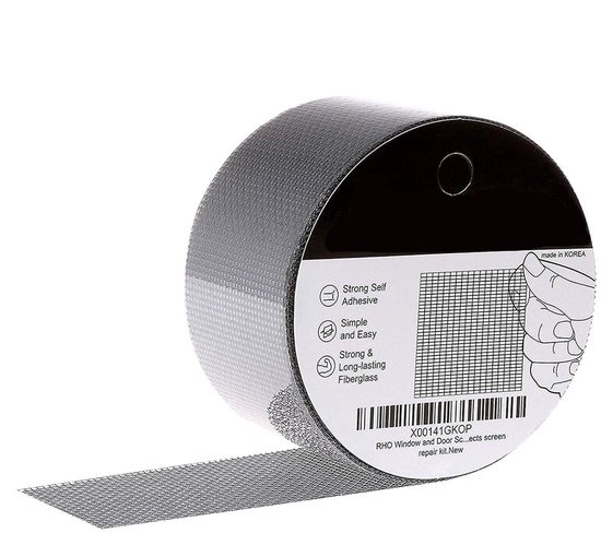 Reparatieset Hordeur - Gaas Reparatie - Scheuren Dichten - Glasvezel Tape - 2 Meter - Zwart