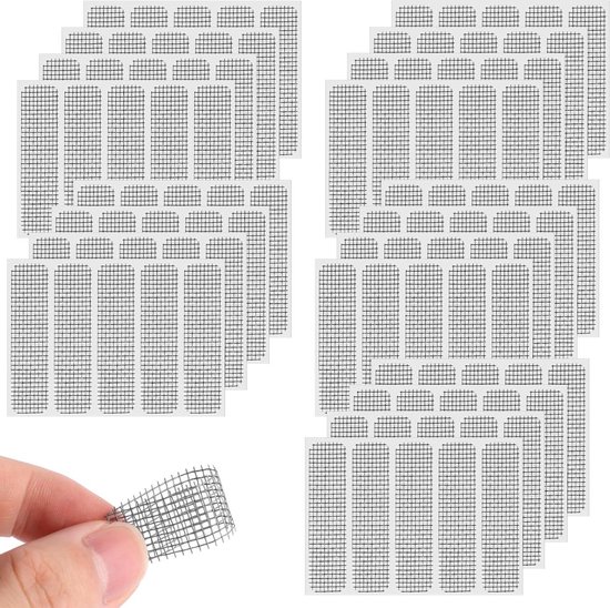 Reparatieset Horren - Plakstrips Raam - Insecten Buiten - Zelfklevend - 100 Stuks - Grijs
